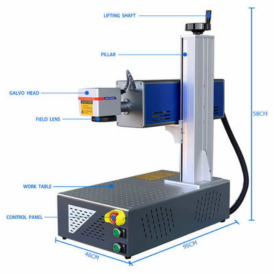 Rotary Fiber Lazer İşaretleme Makinesi 50w Taşınabilir Masaüstü Lazer İşaretleyici