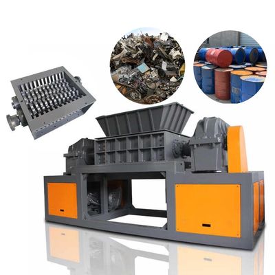 Taş geri dönüşümü için taşınabilir çift şaftlı metal parçalayıcı makinesi yüksek güç