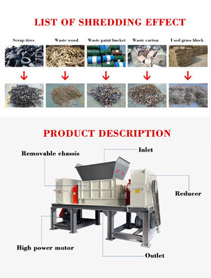 Büyük Hızlı Endüstriyel Kauçuk Kırıcı Ahşap Kauçuk Atık Plastik Kırıcı Makine