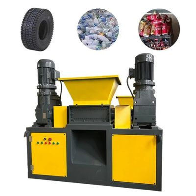 Çifte şaftlı metal çip kırıcı geri dönüşüm plastik atık kırma makinesi