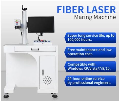Masaüstü 30w Lazer İşaretleme Makinesi Klavye Kesme Camı Mücevherler için JPT Metal Paslanmaz